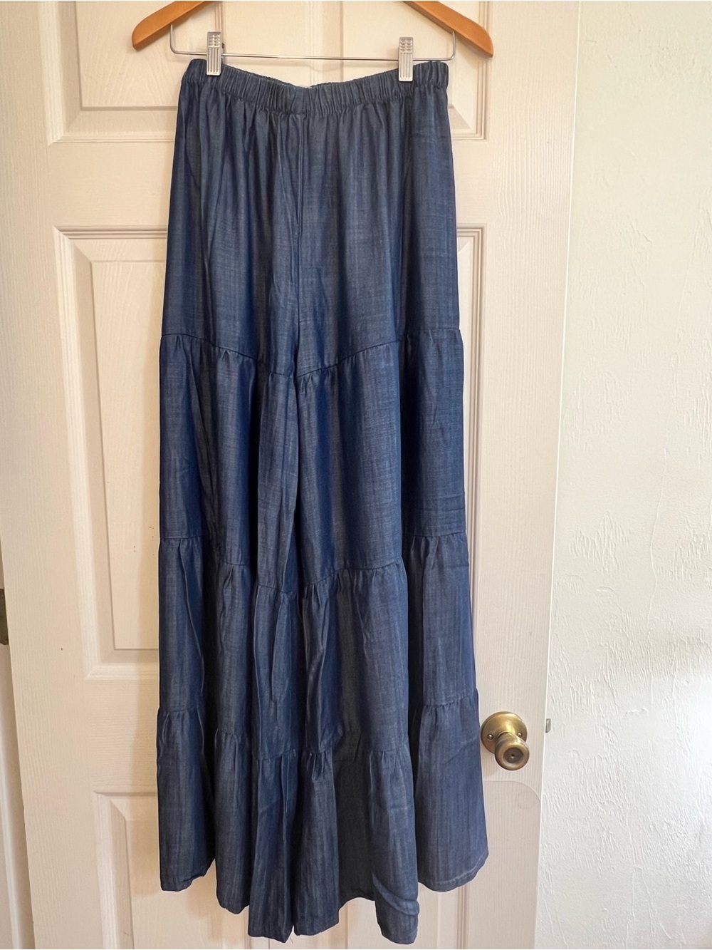NATURAL LIFE Blue Tiered Wide-Leg Pants - Picture 2 of 4